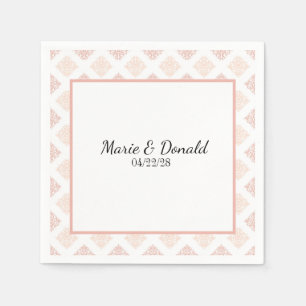 Serviette En Papier Douce Damask Blush Rose Pêche