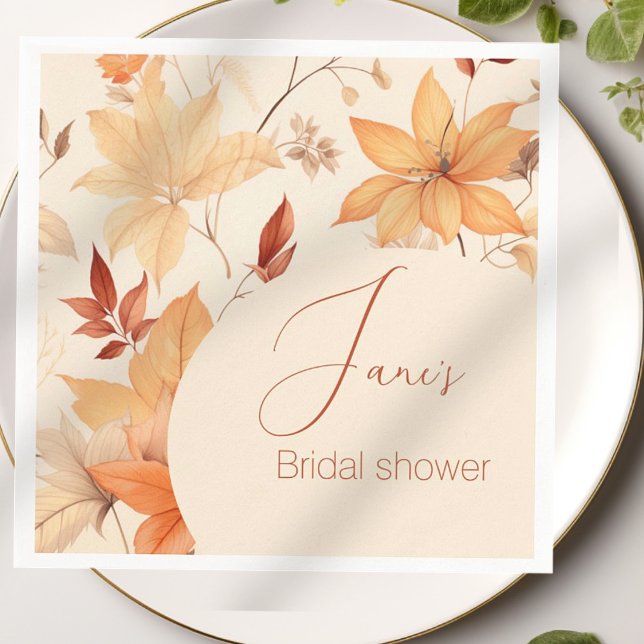 Serviette En Papier Douce douche nuptiale florale d'automne chic (Créateur téléchargé)