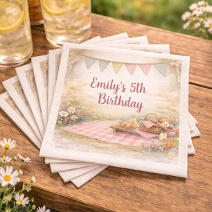 Serviette En Papier Douce Fête d'anniversaire Bohème en plein air