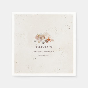 Serviette En Papier Douce Fête de Mariage Bohème de Plage Coquillages 