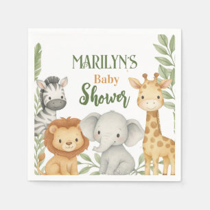 Serviette En Papier Douce Fête de Naissance Animaux de Bébé Mignons