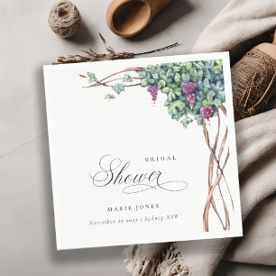 Serviette En Papier Douce Fleur de Vigne à l'Aquarelle pour une Baby S
