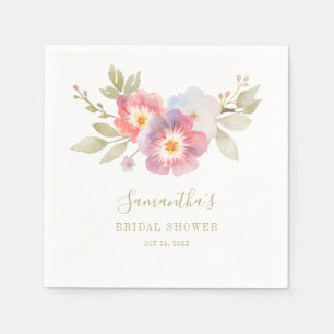 Serviette En Papier Douce Fleur Script Botanique Baby Shower Mariage