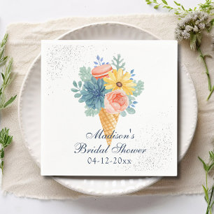 Serviette En Papier Douce Macaron Floral Fête de Mariage de Succulente