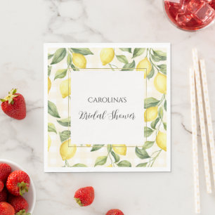 Serviette En Papier Douce Mariée Fête de Fiançailles Citrons Jaunes Fr