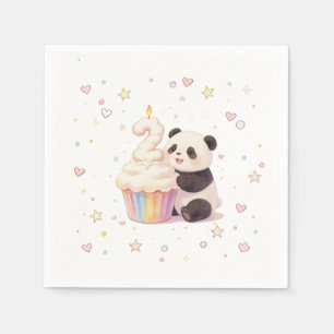 Serviette En Papier Douce Panda Pastel Bébé 2e Anniversaire