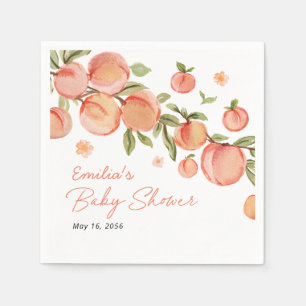 Serviette En Papier Douce Petite Pêche Fête de Naissance Personnalisée