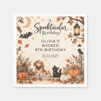 Serviette En Papier Douce Petite Sorcière Halloween Aquarelle Annivers