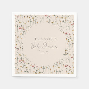 Serviette En Papier Douce Prairie de Fleurs Sauvages Personnalisée Dat