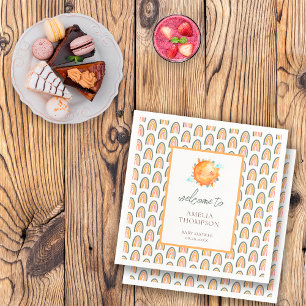 Serviette En Papier Douce Rayon De Soleil Arc-en-ciel Bienvenue Baby S