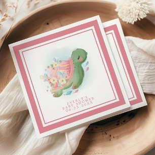 Serviette En Papier Douce Tortue de Mer Florale Fête de Naissance Bébé