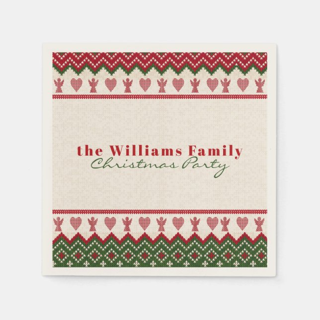 Serviette En Papier Douceur moche serré Angels de Hygge Coeurs Noël (Devant)