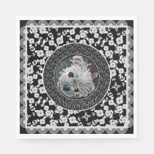 Serviette En Papier Douceur-noir-PHOTO-Carré-PHOTO-MODÈLE-