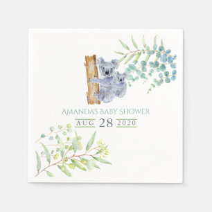Serviette En Papier Douche de bébé Oursons Koalas Mignons Feuilles d'E