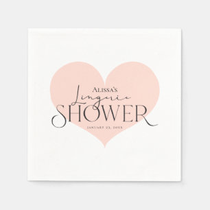 Serviette En Papier Douche de lingerie élégante moderne pêche blanc cœ