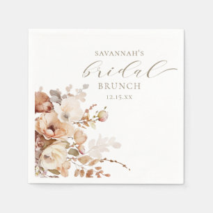 Serviette En Papier Douche de Mariage Florale Rose Pâle Élégante et Ne