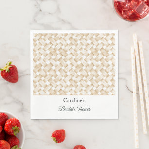 Serviette En Papier Douche de Mariage Tissée Panier Fausse Blanche Crè