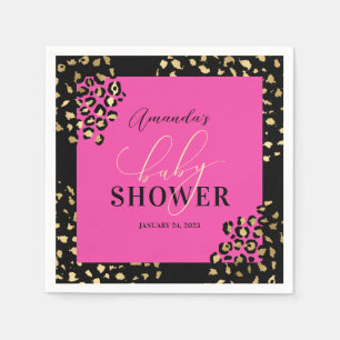 Serviette En Papier Douche Empreinte de léopard rose