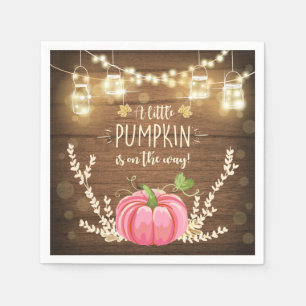 Serviette En Papier Douche en bois de citrouille d'automne rustique de
