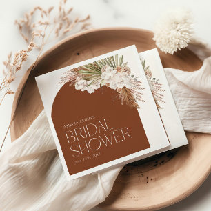 Serviette En Papier Douche Fleurie Bohème et Plumes