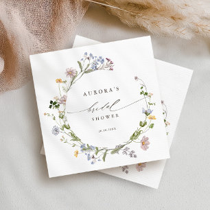 Serviette En Papier Douche nuptiale colorée du Fleur sauvage de printe