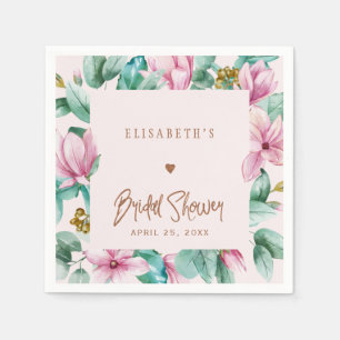 Serviette En Papier Douche nuptiale en cuivre couleur rose pâle partie