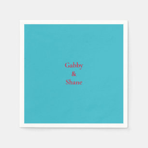 Serviette En Papier Douche personnalisée en couple turquoise mexicain