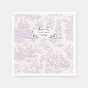 Serviette En Papier douche vintage à fleurs lilac toile de jouy