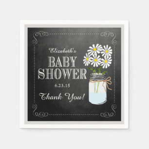 Serviette En Papier Douche vintage blanche de regard de pot de maçon