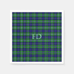 Serviette En Papier Douglas Tartan officiel avec monogramme / initiale
