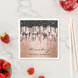 Serviette En Papier Doux 16ème Fête des mariées Roses Drips Diamond