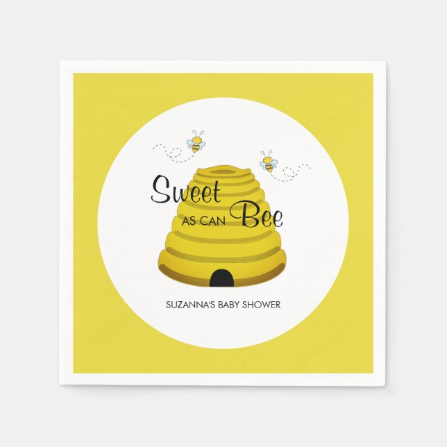 Serviette En Papier Doux comme peut Bee Honey Bee Hive Baby shower (Devant)