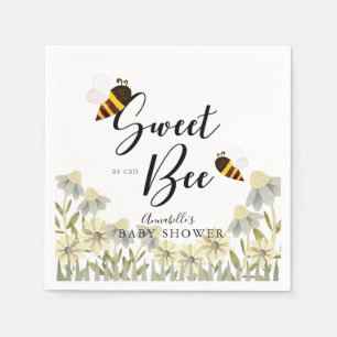 Serviette En Papier Doux comme peut Bee Miel Abeille Baby shower blanc