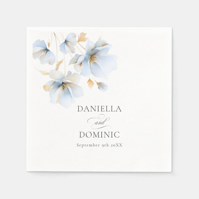 Serviette En Papier Doux Delicy Dusty Fleur sauvage or Mariage (Devant)