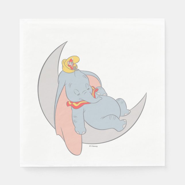 Serviette En Papier Doux Dumbo et Timothy Sleeping (Devant)