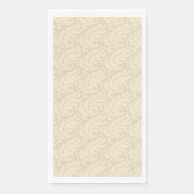 Serviette En Papier Doux motif beige floral (Devant)