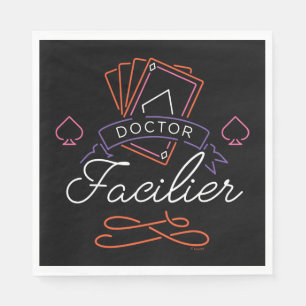 Serviette En Papier Dr Facilier Logo d'insigne de la carte Neon