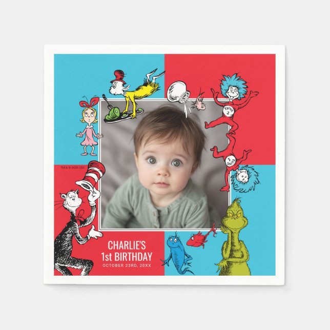 Serviette En Papier Dr. Seuss - Caractères | ANNIVERSAIRE DE ENFANT (Devant)