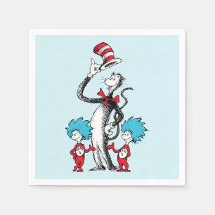 Serviette En Papier Dr Seuss   Chat dans le Casquette, Chose un & Chos