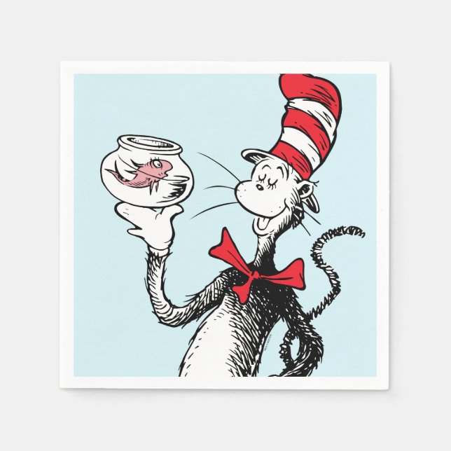 Serviette En Papier Dr Seuss | Chat dans le Casquette & Krinklebine (Devant)