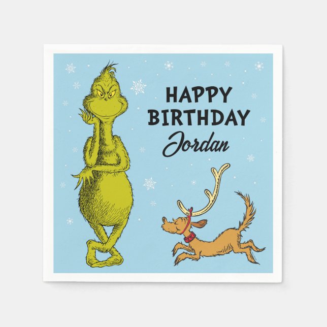 Serviette En Papier Dr Seuss | Grinch Winter Birday (Devant)