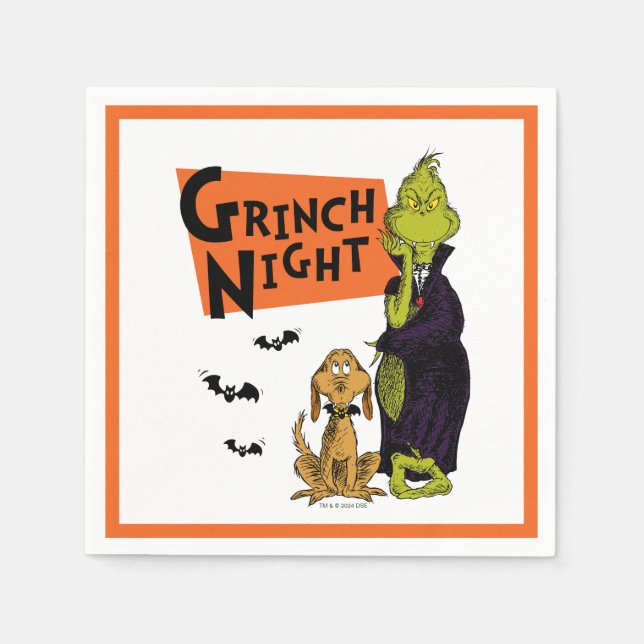 Serviette En Papier Dr Seuss | Hallowen Grinch Night Graphic (Devant)