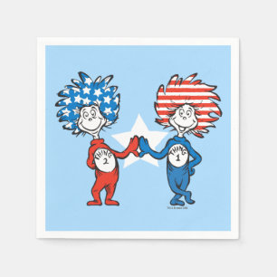Serviette En Papier Dr Seuss   Une chose Deux graphiques patriotiques