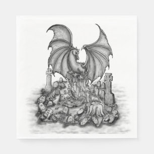 Serviette En Papier Dragon avec Zombie