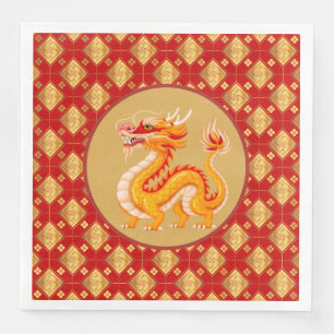 Serviette En Papier Dragon d'or