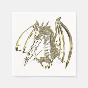 Serviette En Papier Dragon d'or Élégant Dragon de respiration par le f