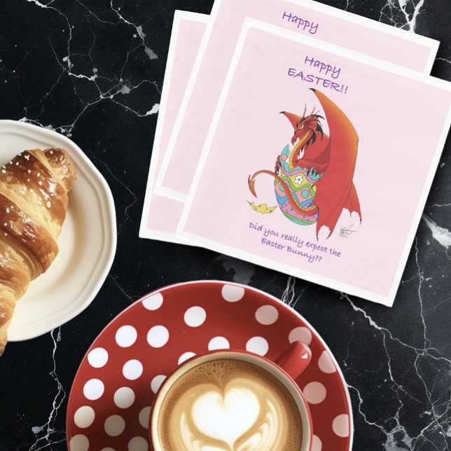 Serviette En Papier Dragon rouge aux oeufs de Pâques (Créateur téléchargé)