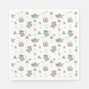 Serviette En Papier Dragons Knights Fairytale Château médiéval