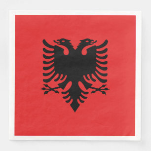 Serviette En Papier Drapeau albanais patriotique