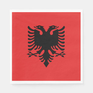 Serviette En Papier Drapeau albanais patriotique